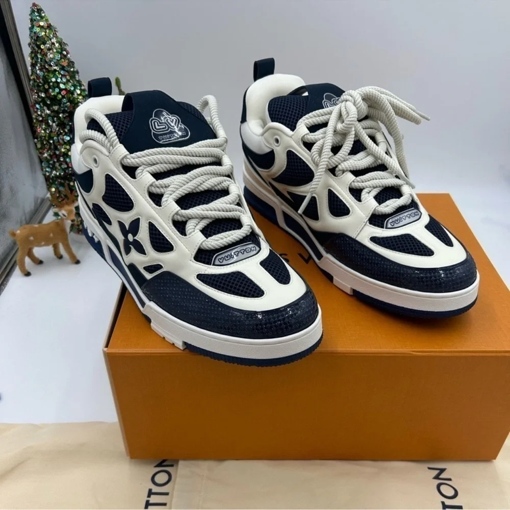 Men’s Louis Vuitton blue skate trainer sneakers size 11 fits 13 US made in Italy